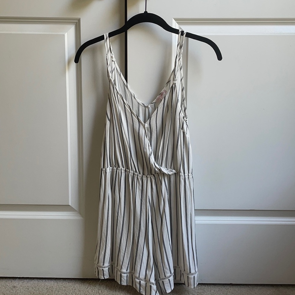 Lottie Moss Small Black and White Striped Romper